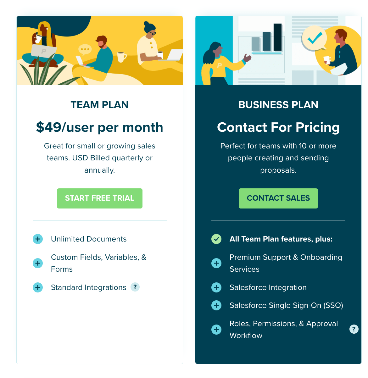 Proposify - proposal software - pricing plans
