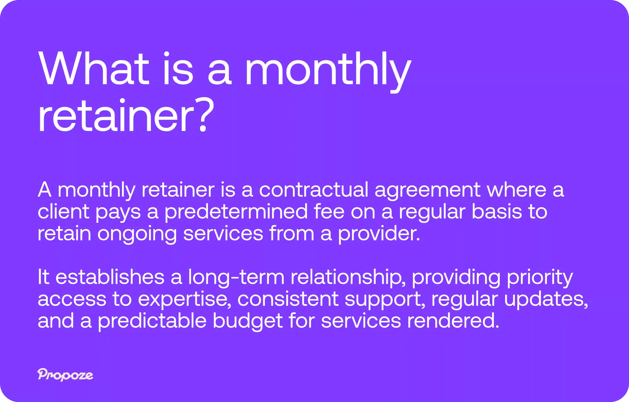 Definition of monthly retainer agreements